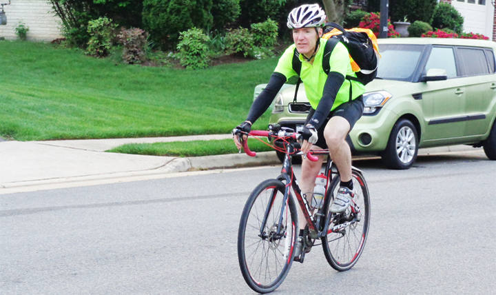 Army Lt. Col. Scott Gregg enjoys commuting to and from work at DHHQ on his bicycle.