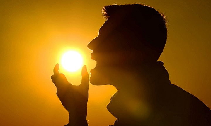 Air Force Senior Airman Michael Cossaboom pretends to eat the sun. Unlike other nutrients, vitamin D occurs naturally in very few foods, so it can be difficult to get enough through your diet. Vitamin D is an essential nutrient that your body produces when your skin is exposed to sunlight, but there are ways to get it from foods too. (U.S. Air Force photo by Senior Airman Jensen Stidham)