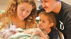 Congratulations to Shaelynn and Spc. Dominic Grabek, 1st Battalion, 509th Infantry Regiment “Geronimo,” along with big sister Isabella, as they welcome Noa, the first baby girl born in 2026 at Bayne-Jones Army Community Hospital