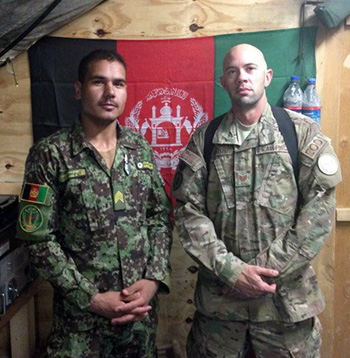 Air Force Tech Sgt. Adam Grimm and someone he trained while in Afghanistan