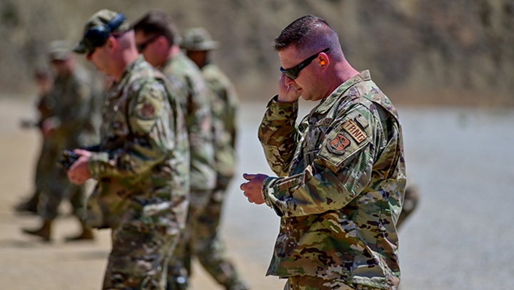 Image of A group of service members walking.