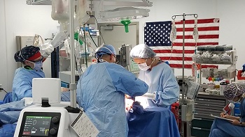 Military operating room scene