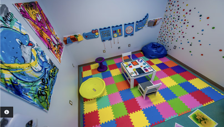 The Gavin Blair Sensory Room offers a calming space with sensory-friendly elements to alleviate patients' fears and anxieties. (Department of Defense photo by Reese Brown)