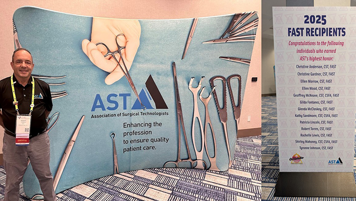 Robert Torres III, a Certified Surgical Technologist in Keller Army Community Hospital’s (KACH) Department of Surgery, was selected as a 2025 Fellow of the Association of Surgical Technologists