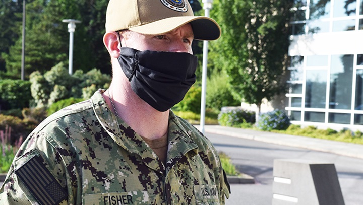 Image of Soldier in mask.