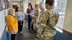 Officials from Munson Army Health Center, Fort Leavenworth, Kansas, visited nearby University of Saint Mary, to discuss existing and potential partnership opportunities, Oct. 4. Munson currently provides clinic training opportunities for university students pursing a Master of Science in Nursing Family Nurse Practitioner degree. 