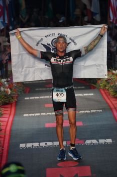Military personnel completing the 2019 Ironman World Championship