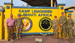Members of Naval Medical Research Unit (NAMRU) EURAFCENT pose for a photo aboard Camp Lemonnier, Djibouti