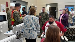 Sailors assigned to Navy Medicine Readiness and Training Unit (NMRTU) Portsmouth triage and treat a simulated victims during a mass casualty exercise