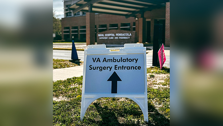 Image of Sign that says "VA Ambulatory Surgery Entrance".