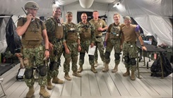 Sailors assigned to Expeditionary Resuscitative Surgical Suite Team 17, pose for a photo after passing their Operational Readiness Evaluation, certifying them as a fully capable unit on Sept 20, 2024. (U.S. Navy courtesy photo) 
