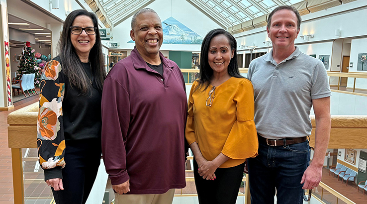 Madigan's Patient Experience team, picture from left to right, Madigan’s Patient Experience (PXO) Team: Ms. Edilene Del Valle, Mr. Gregory Williams, Ms. Theresa Manuel, and Mr. Jeremy O’Bryan