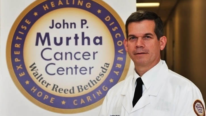 Image of Dr. Craig Shriver is leading a renewed DOD/DHA effort to significantly expand cancer research and save lives through personalized medical treatments using proteogenomics. Shriver is director of the John P. Murtha Cancer Center at Walter Reed National Military Medical Center in Bethesda, Maryland, and professor of surgery at the Uniformed Services University of Health Sciences. (Photo: Bernard Little, Walter Reed National Military Medical Center).