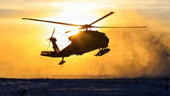 A U.S. Army National Guard UH-60L Black Hawk helicopter