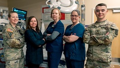 Members of the Emergency Response Team take a moment to reflect on recent events and accomplishments at the Alexander T. Augusta Military Medical Center