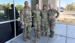 Surgical and Critical Care Physician Assistant Residents (from left to right): Capt. Ralph Pangilinan, Capt. Jordyn Peacock, and Capt. Nykole Turner and Program Director Maj. Elissa Flynn