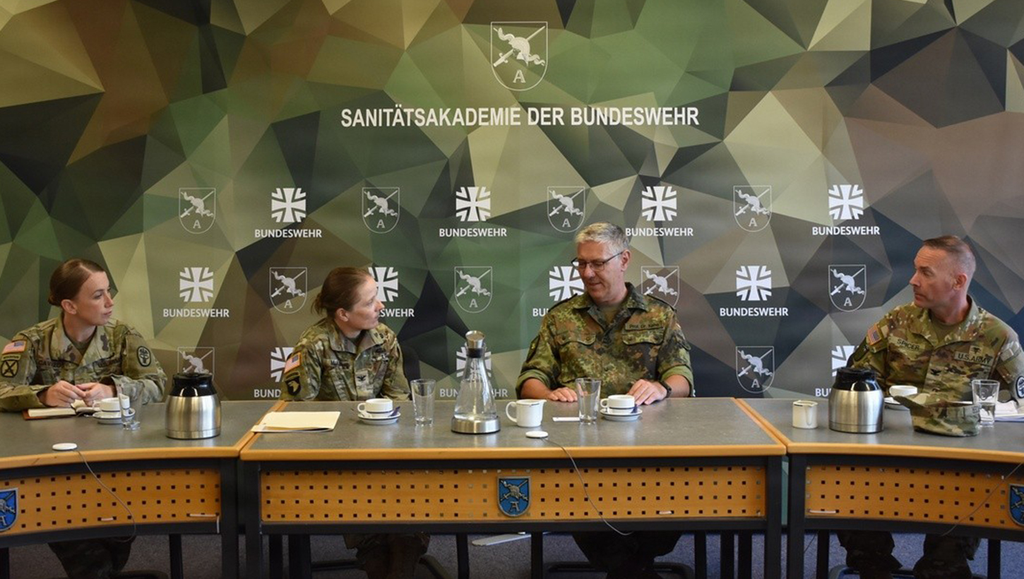 Col. Anastasia McKay, commander of PHCE, along with her deputy, Col. Ross Coniglio and 1st Sgt. Dana M. Cavazos, met with their German counterparts to cement the agreement. 