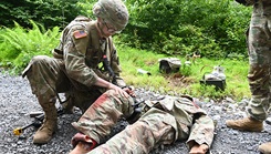 Military personnel during a field exercise