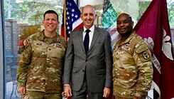 Pictured from left: Col. Patrick W. Miller, hospital commander, Dr. Stephen Ferrara, ASD/HA, and Command Sgt. Maj. Larry D. White II, senior enlisted advisor for BJACH.