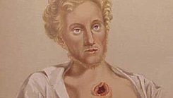 A painting depicts a soldier who is wounded during the American Revolutionary War.