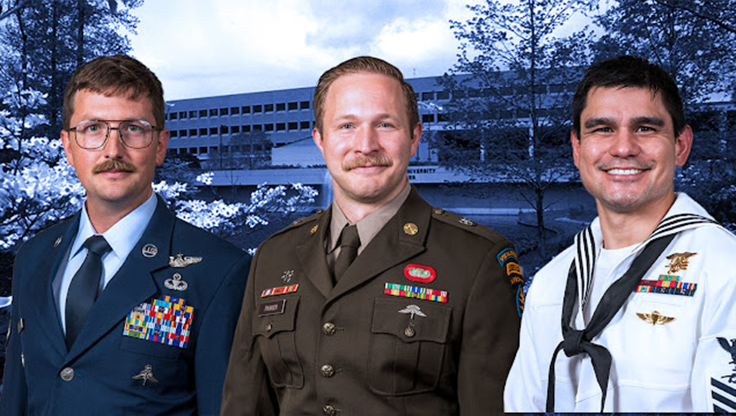 From left, 2nd Lt. Bryce Daniel, 2nd Lt. Price Parker, and Petty Officer 1st Class Andrew Wenthe