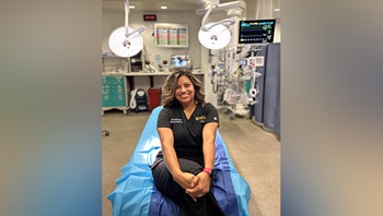 Air Force Capt. (Dr.) Laura Barrera works in the emergency room at Virginia Commonwealth University Medical Center in Richmond, Virginia