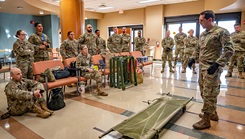 U.S. Air Force Reserve airmen from the 944th Fighter Wing’s 944th Aeromedical Staging Squadron received a briefing at the 56th Medical Group clinic at Luke Air Force Base, Arizona