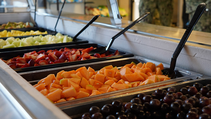 Image of Buffet of fruits and vegetables.