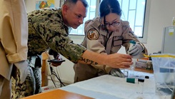 U.S. Navy Sailors assigned to the Preventive Medicine (PREVMED) Department of the Expeditionary Medical Facility (EMF) at Camp Lemonnier, Djibouti, (CLDJ) welcomed Japanese Self Defense Force (JSDF) medical personnel for a "mil-to-mil" public health exchange