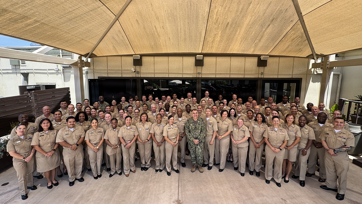 Medical Service Corps (MSC) officers, clinicians, scientists and healthcare administrators pose for a group photo