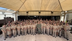 Medical Service Corps (MSC) officers, clinicians, scientists and healthcare administrators pose for a group photo