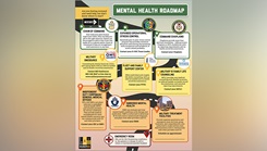A copy of the Navy’s Mental Health Roadmap, a visual guide designed to help service members understand the various pathways to mental health care and the corresponding levels of confidentiality. 