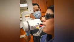 Dental patient getting an X-ray