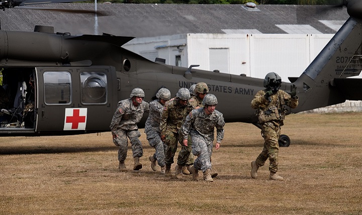 It is important for Soldiers to know what to expect when a MEDEVAC helicopter arrives and how to approach the helicopters, load patients aboard and how to interact with their crew chief and flight medic in order to do ground handoffs. (U.S. Army photo by Sgt. 1st Class Matthew Chlosta)