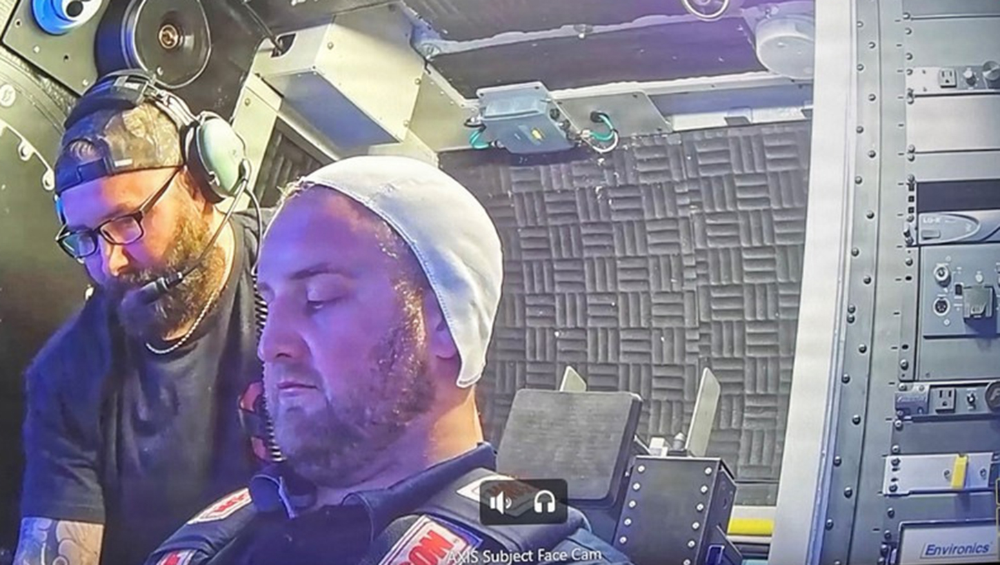 ASA Human Landing System (HLS) training coordinator Sawyer Mitchell is secured into the cockpit of the Disorientation Research Device, also known as the "Kraken"