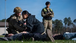 Military personnel during a MASCAL joint exercise