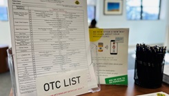 A picture of a list of over the counter medication