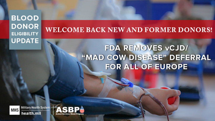 Opens larger image for "Mad Cow" Blood Donor Ban Lifted