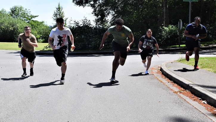 Men running on the street