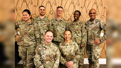 U.S. Air Force Maj. Tajuana Shuler, inpatient psychiatric flight commander, 59th Medical Wing, poses with fellow Air Force mental health leaders at the Mental Health Leadership Conference, 2022, San Antonio, Texas. 