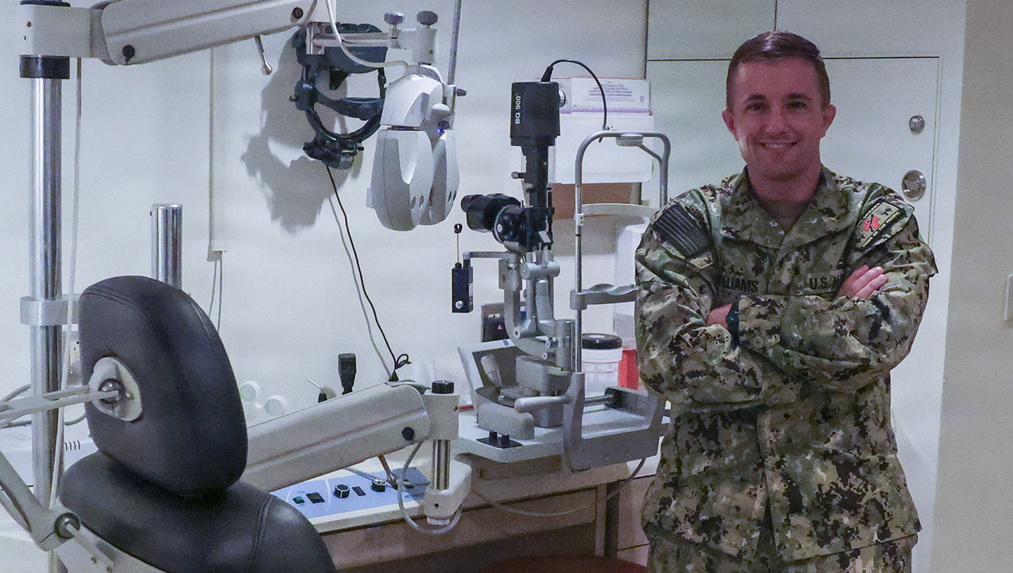 US Navy Medicine service member posing for photo