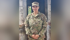 Sgt. Carmen Laura Molina González, a Patient Administration Specialist assigned to the 335th Area Support Medical Company, 49th Multifunctional Medical Battalion, currently performing duty with the Command Surgeons Office at the 1st Mission... (U.S. Army photo by Carlos Cuebas)