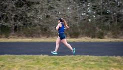 Senior Master Sgt. Tiffany Hallmark running
