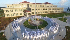 Sailors from U.S. Naval Hospital Guam prepare for their annual dress whites inspection.