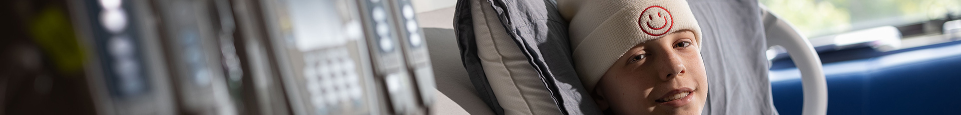 Ryan Mackey, a 12-year-old battling Ewing Sarcoma, undergoes chemotherapy at Walter Reed National Military Center's inpatient unit in Bethesda, Maryland, July 20, 2023. Ewing's Sarcoma is a cancer that most often occurs in and around the bone. (DOD photo by Ricardo Reyes)