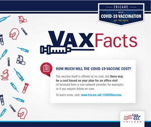 This digital product explains the cost of the COVID 19 vaccine for TRICARE beneficiaries. 