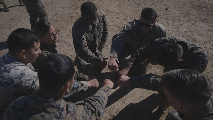 U.S. Marine Corps Brig. Gen. David C. Hyman, commanding general of Marine Corps Recruit Depot San Diego and the Western Recruiting Region (left), and U.S. Navy Capt. Michael E. Hall, depot chaplain of MCRD San Diego (right)