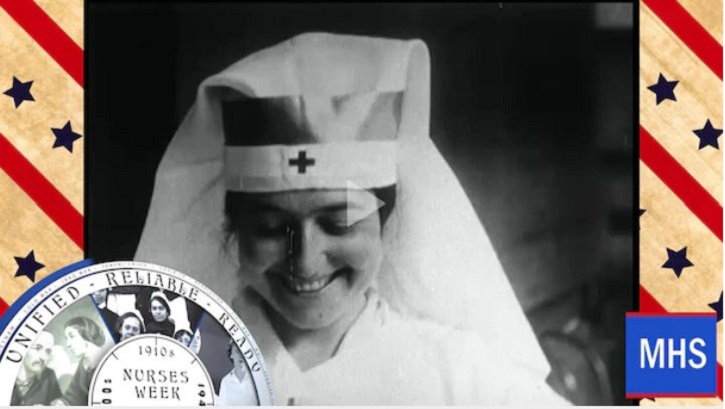 Image of nurse from the late 1800s in an "antique" nurse's uniform