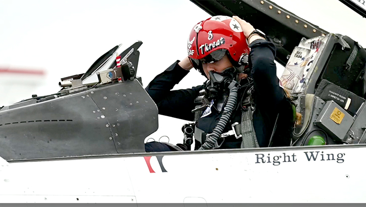 Thunderbirds pilot in cockpit