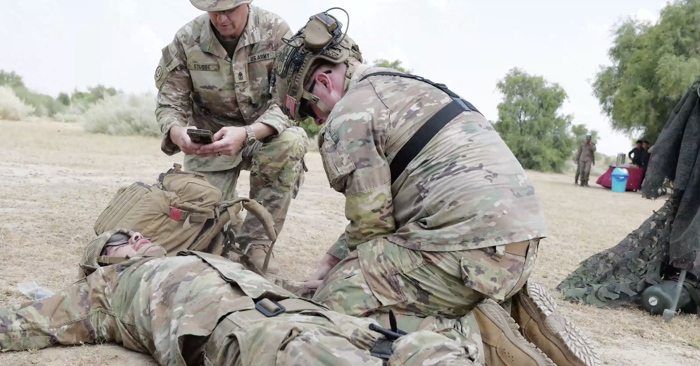 U.S. and Indian Army medical personnel conduct bilateral casualty care and evacuation training during Yudh Abhyas 2026 at Mahajan Field Firing Range, Rajasthan, India, Sept. 14, 2026.